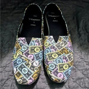 TOMS - size 8.5 - Monopoly money design